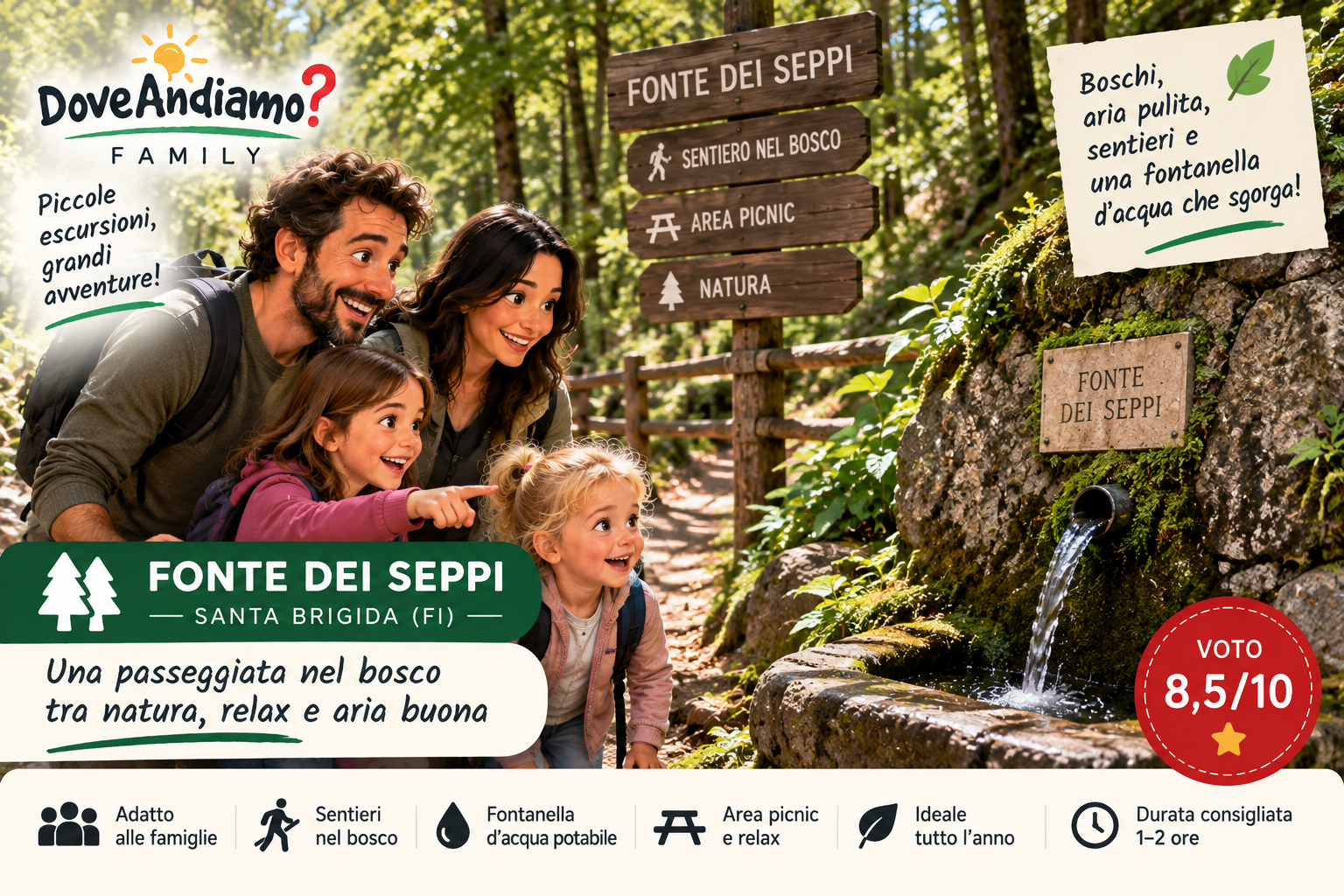 Fonte dei Seppi, luogo per famiglie